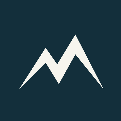 Pistio app icon with the two-peak mountain mark