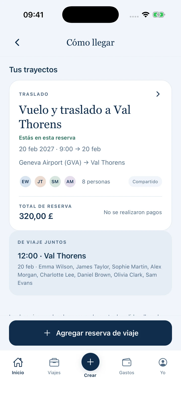 Pistio. — Trayectos, con datos de viaje de ejemplo