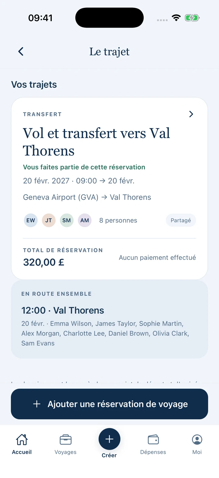 Pistio. — Trajets, avec des données de séjour d’exemple